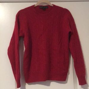 Ralph Lauren red cashmere cable knit sweater